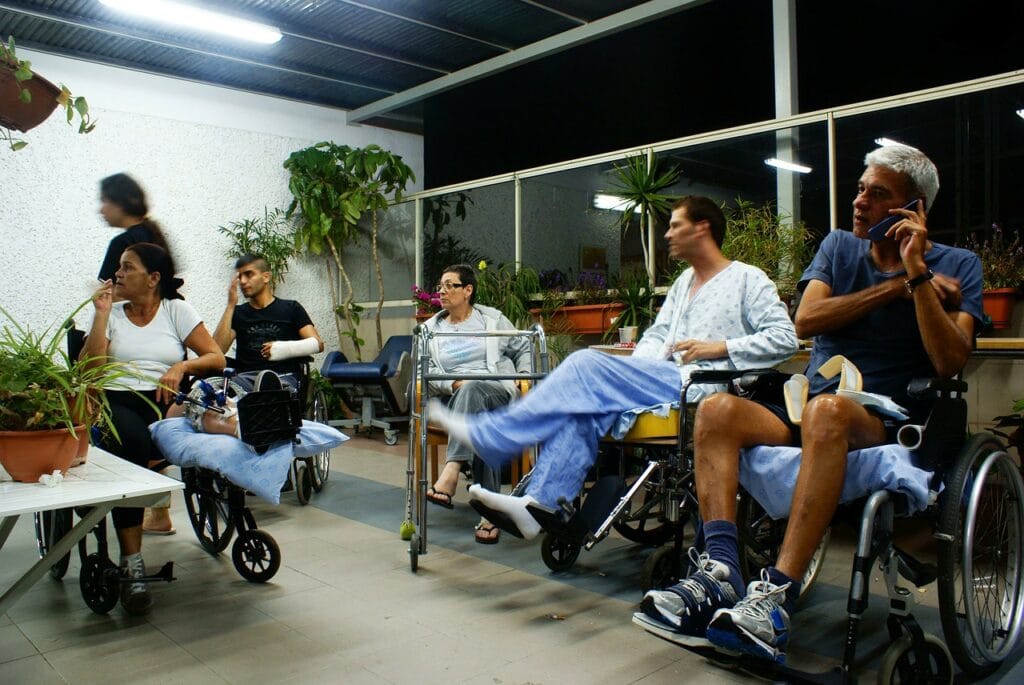 Multiple patients and claimants in wheelchairs